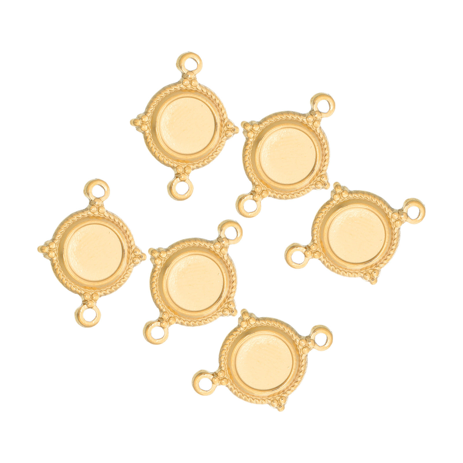 Pendant Blank Bezel - 6 stuks roestvrijstalen blanco hangerbakjes met