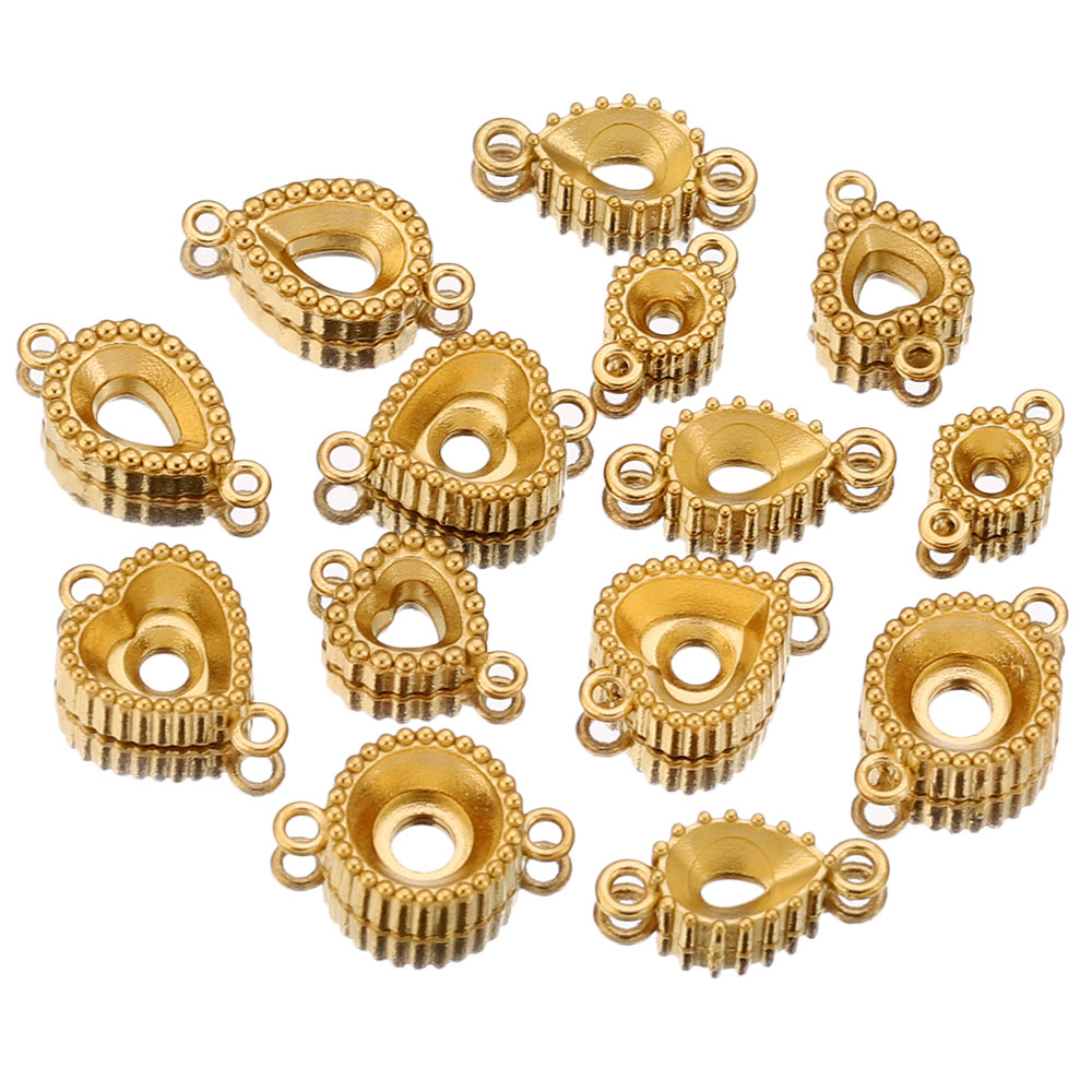 Pendant Blank Bezel - 10 stuks roestvrij staal dubbel gat
