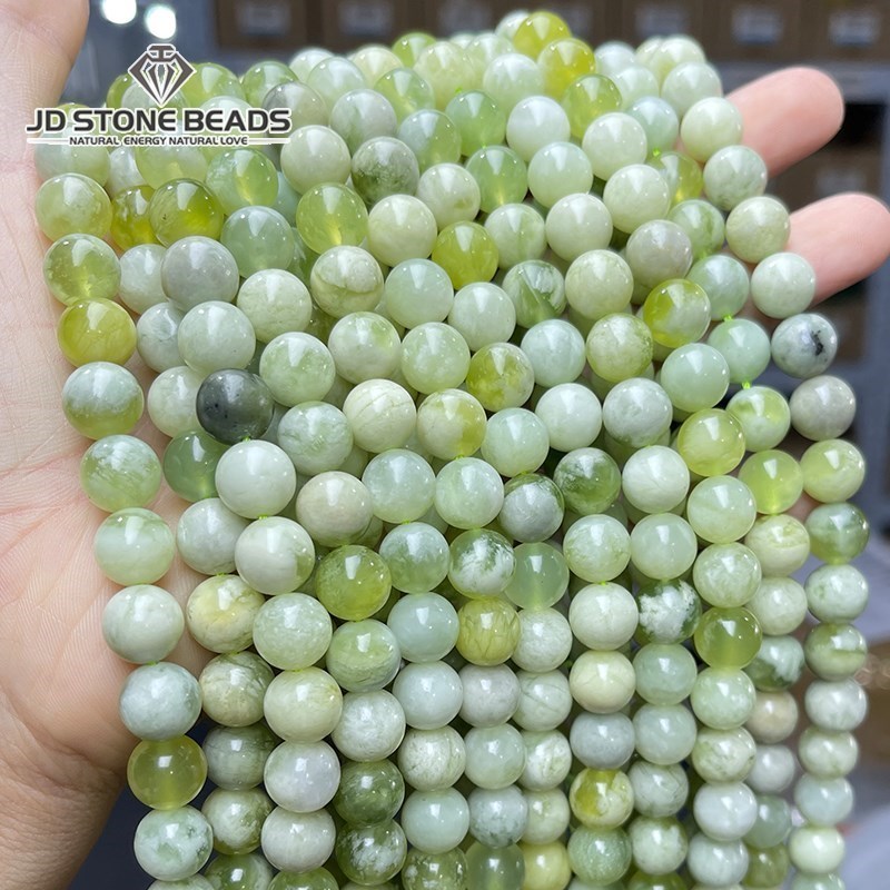 Jewelry Making Light - Natuurlijke Lichtgroene Witte Gemengde Jade Ronde