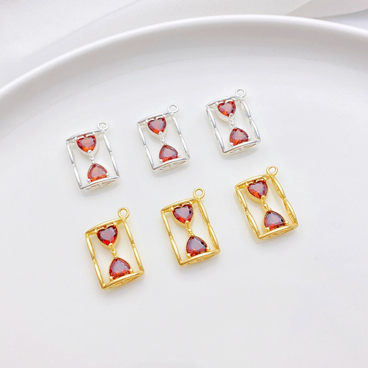 Jewelry Making Light - Licht Luxe Retro Rood Hart Zandloper