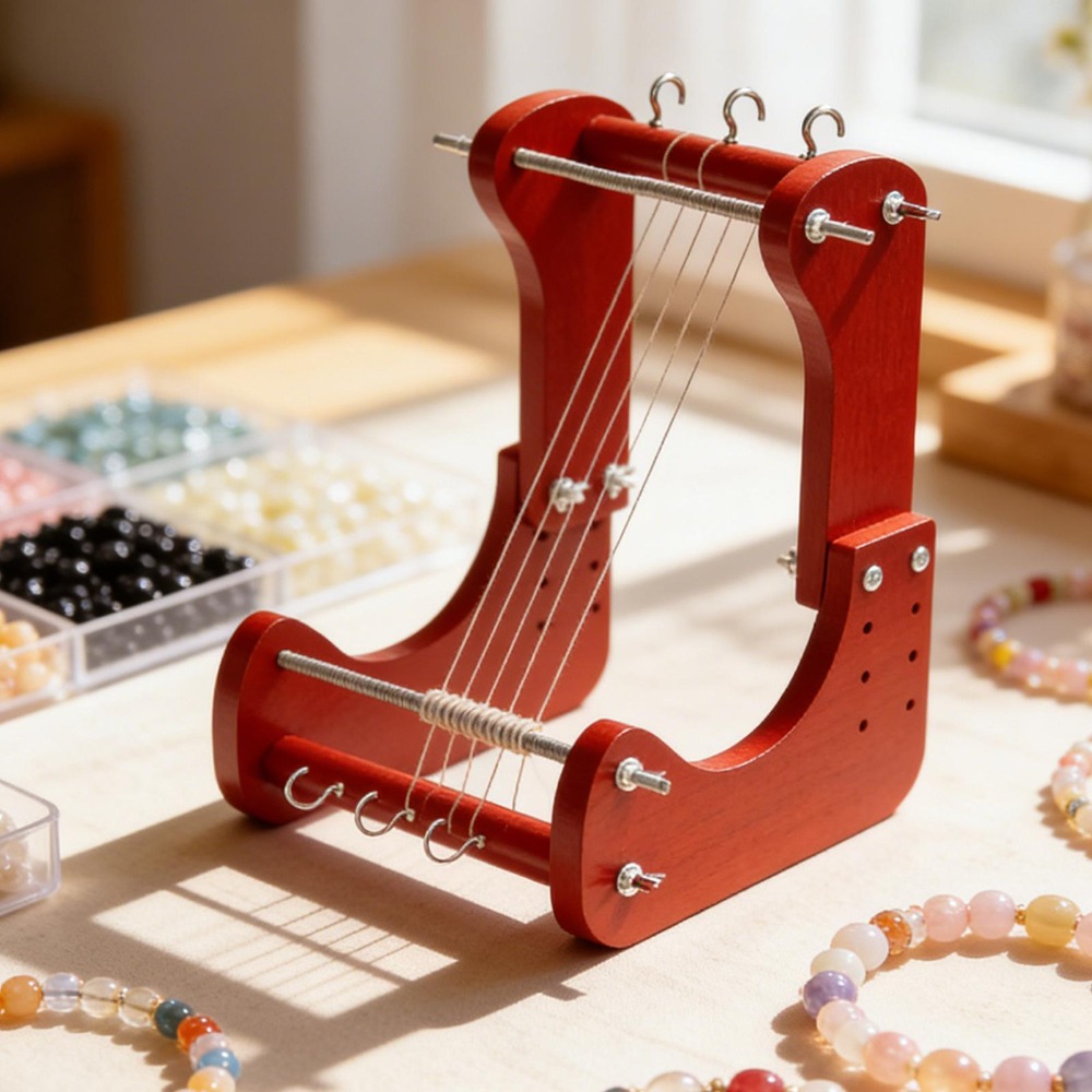 Jewelry Making Beads - Houten kralenweefgetouwset met verstelbare lengte, bureau-weefgereedschap