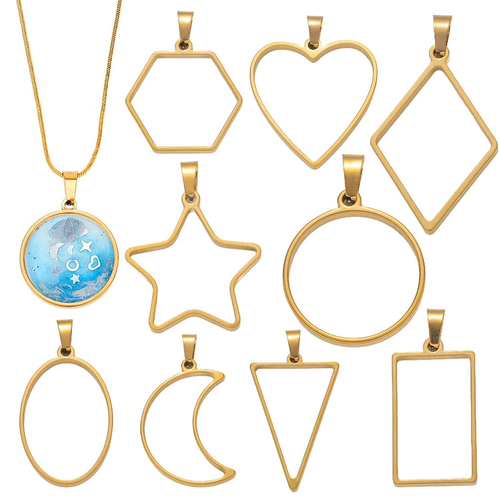 Pendant Blank Bezel - 5 stuks roestvrij staal open rug