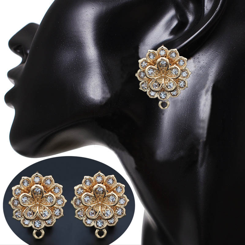 Jewelry Making Dubai - 10 paar oorbellen met lusbevestiging, bloemvormig,