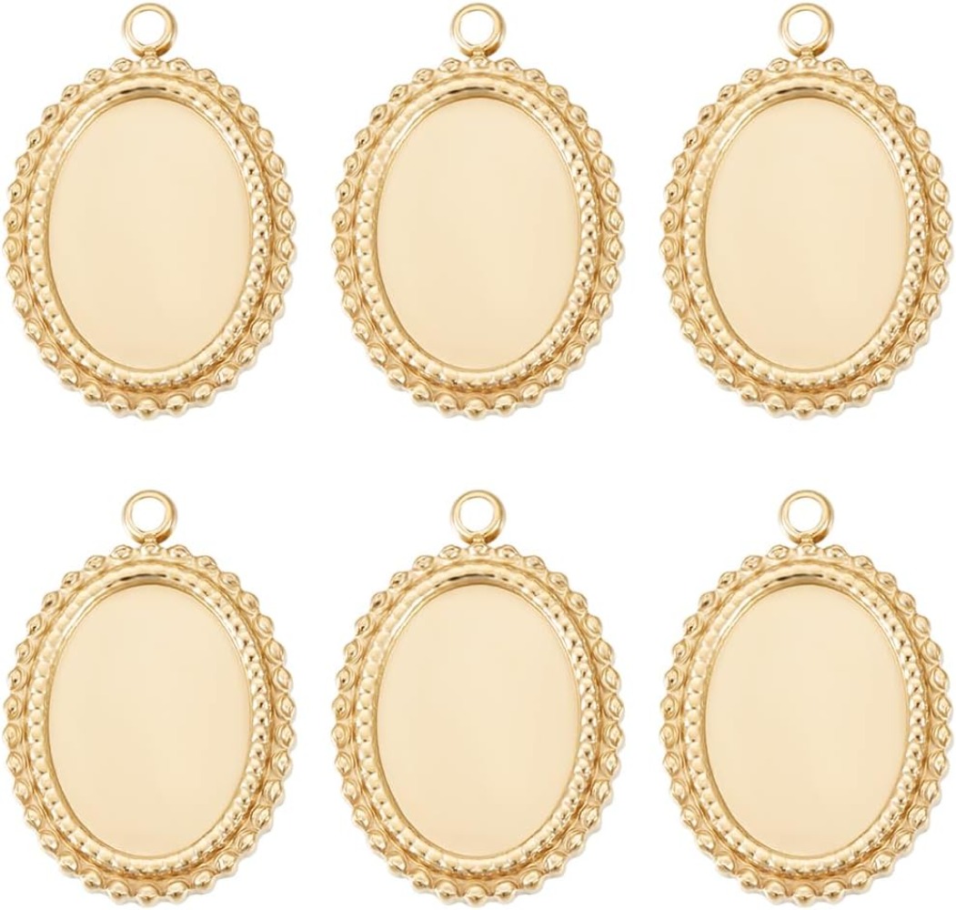 Pendant Blank Bezel - 6 stuks Cabochon Instellingen Charms 14K