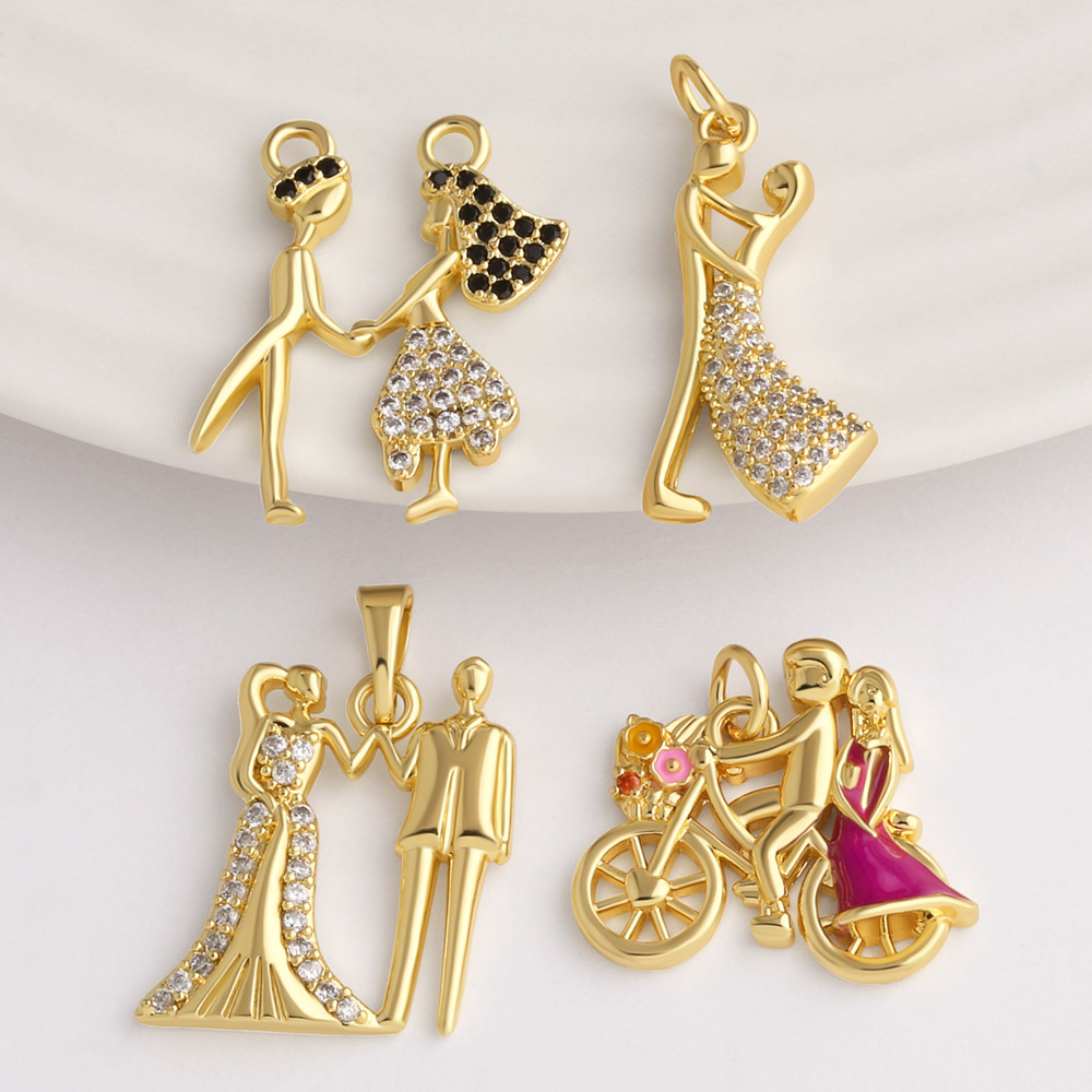 Jewelry Making For Couples - OCESRIO Verguld Messing Paar Minnaar Hanger