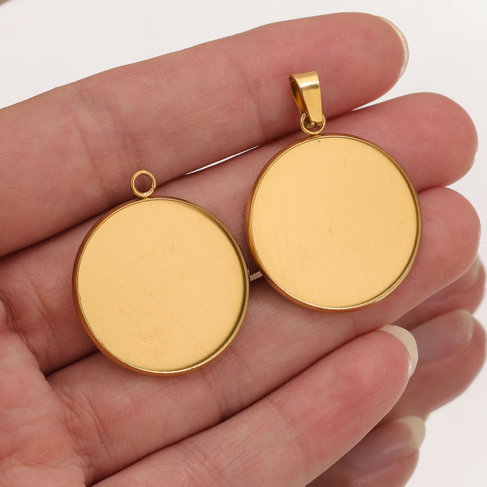 Pendant Blank Bezel - 10st roestvrij staal gouden hangers hars