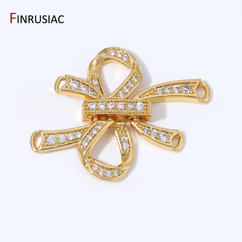 Jewelry Making Metal - 18K vergulde messing holle lint strik