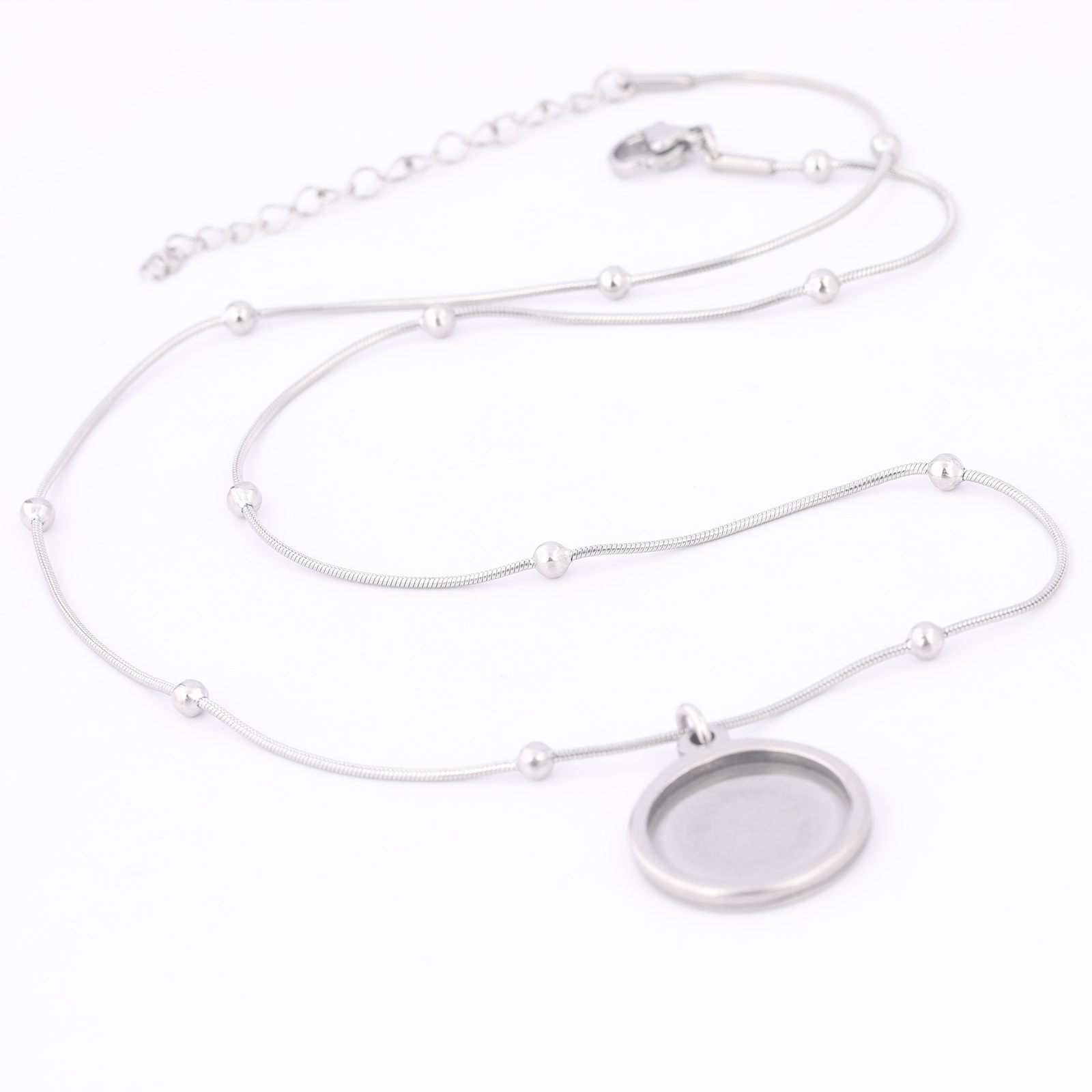 2 Stuks Rvs Ball Chain Ketting - Pendant Blank Bezel recensie en prijs