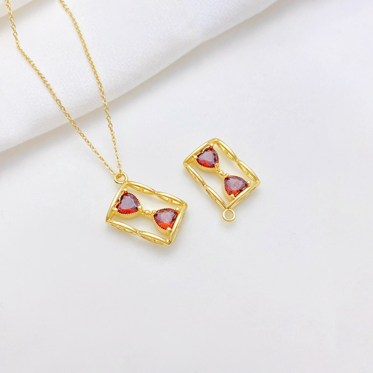 Licht Luxe Retro Rood Hart Zan - Jewelry Making Light recensie en prijs