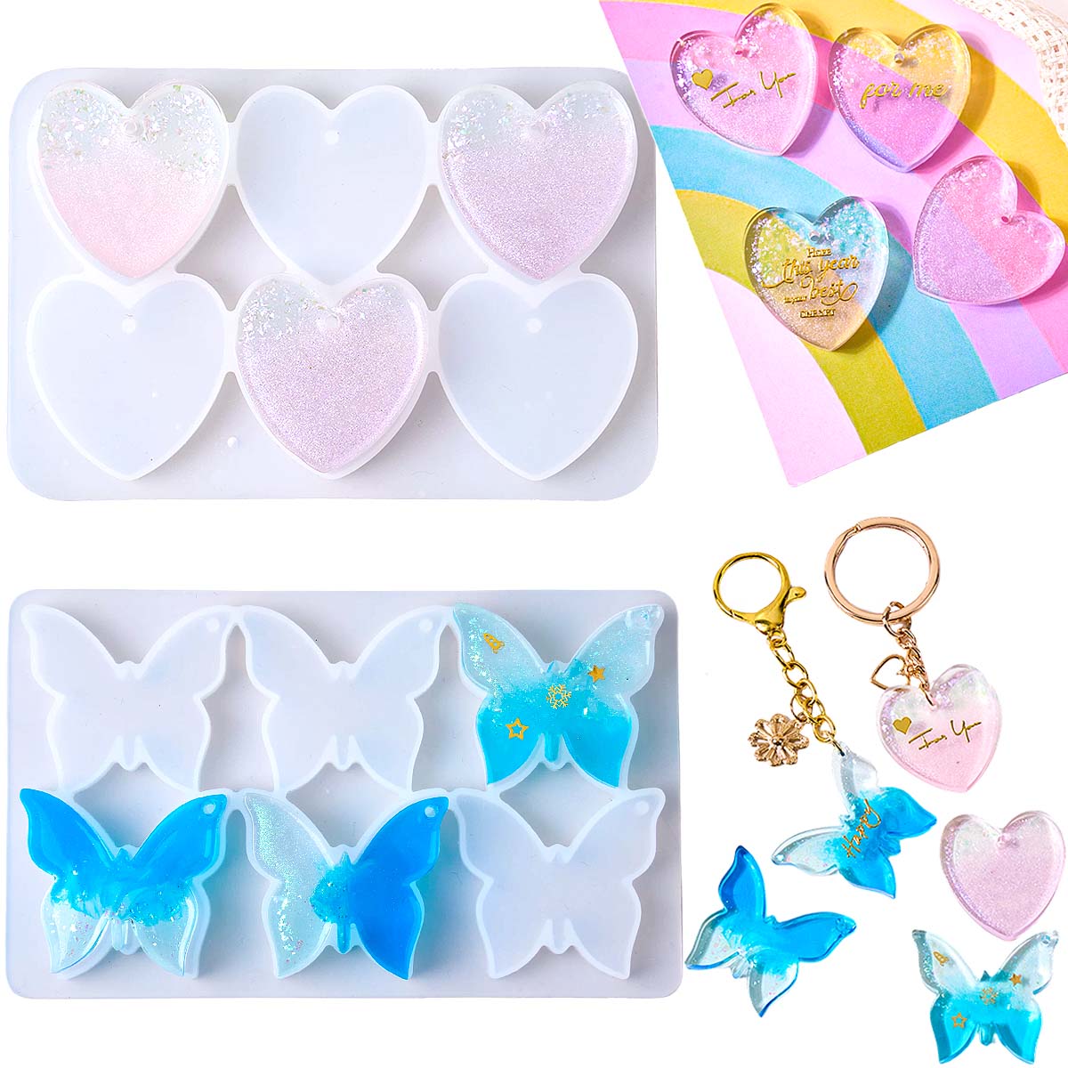 Zes-gaats siliconen mal met ga - Resin Mold Jewelry recensie en prijs