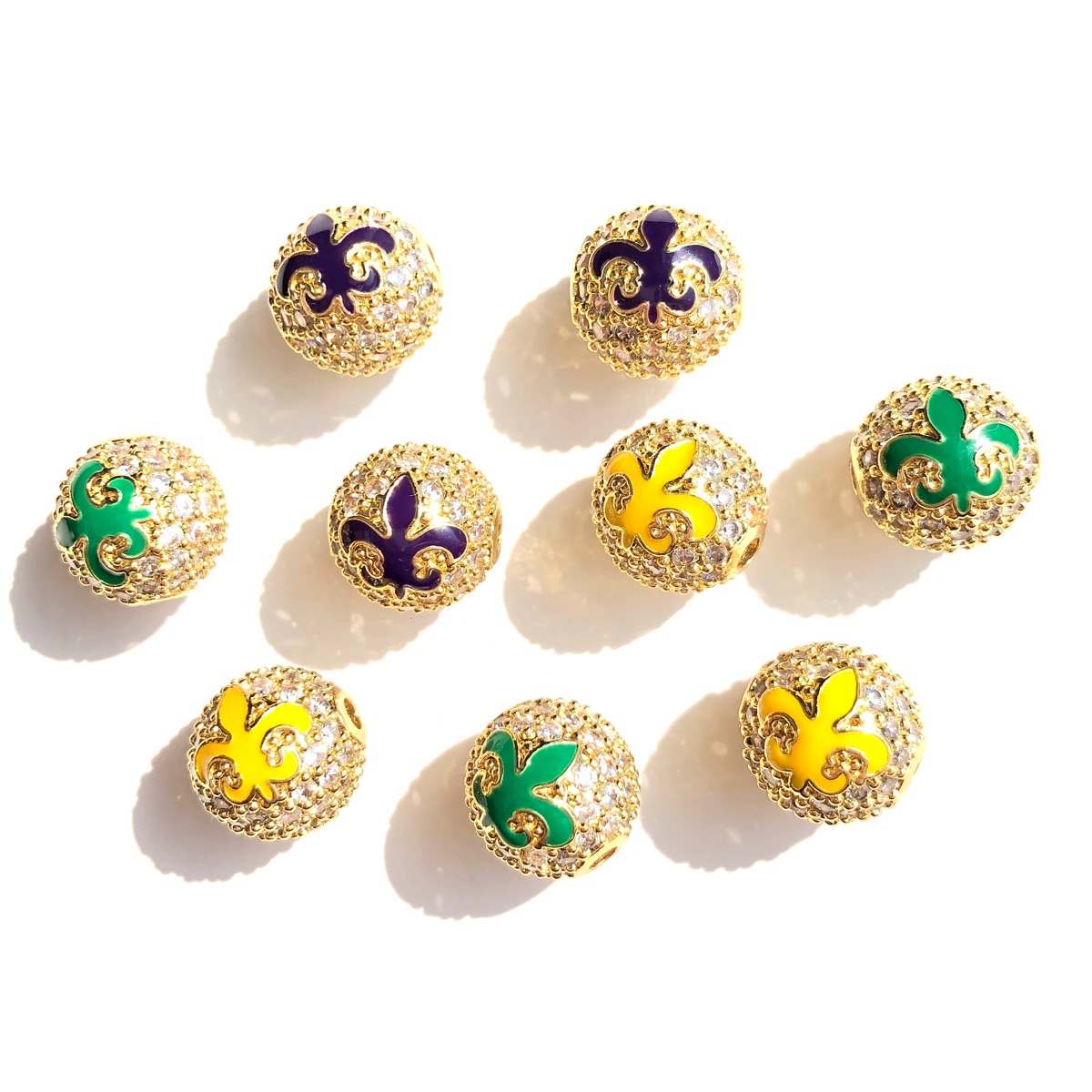 9 stuks groen geel paars New O - Jewelry Making New Orleans recensie en prijs