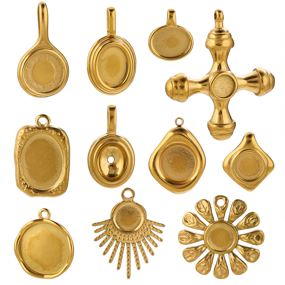 4-5PCS roestvrij staal gouden  - Pendant Blank Bezel recensie en prijs