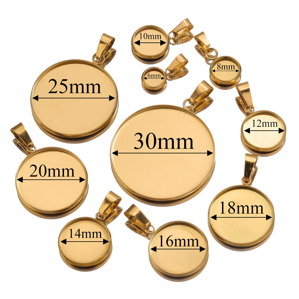 10st roestvrij staal gouden ha - Pendant Blank Bezel recensie en prijs