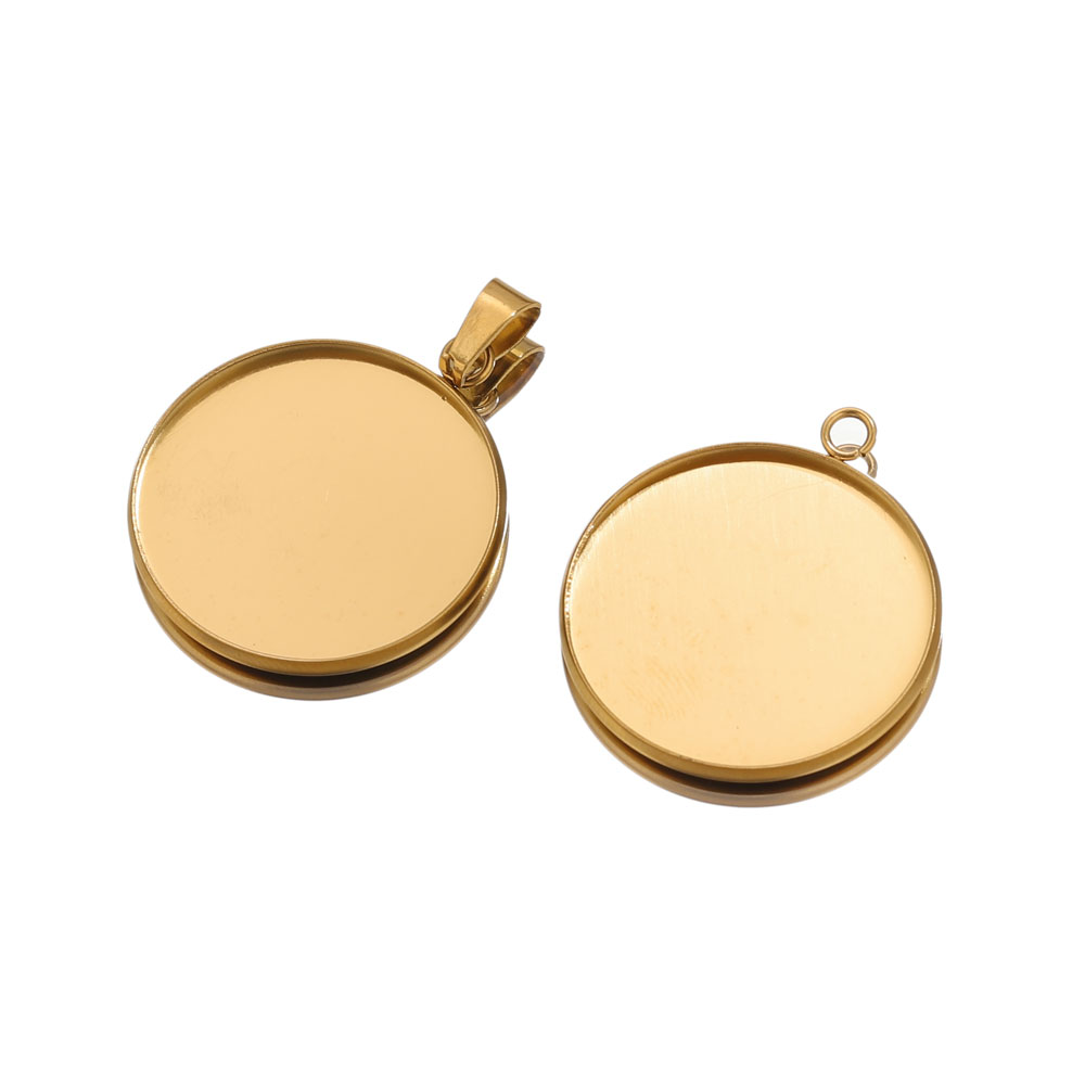 10st roestvrij staal gouden ha - Pendant Blank Bezel recensie en prijs